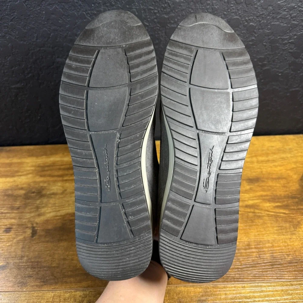 Santoni Club Grey Suede‎ Leather Sneakers Mens Size 9 Made in Italy